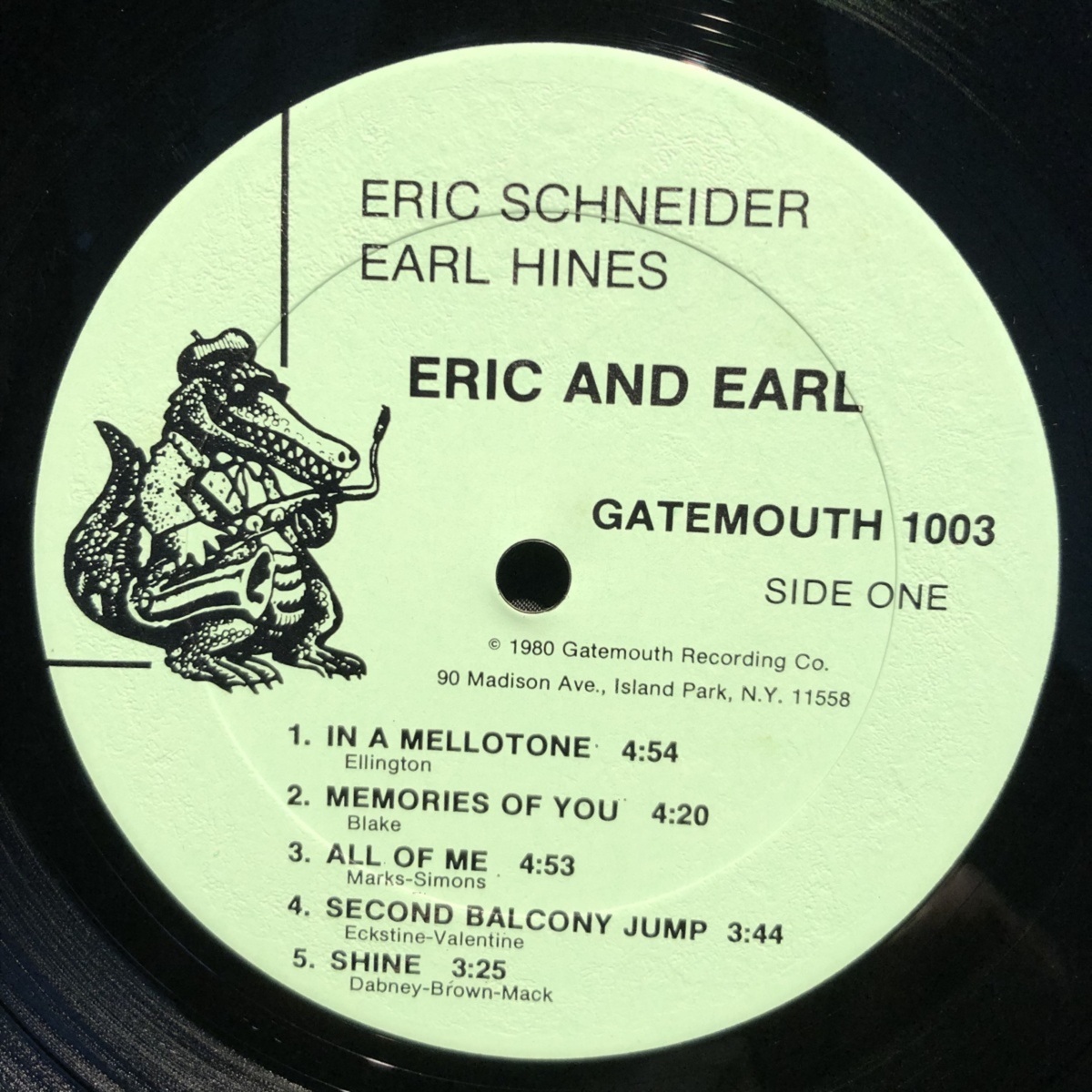 ERIC SCHNEIDER / EARL HINES LP Gatemouth_画像3