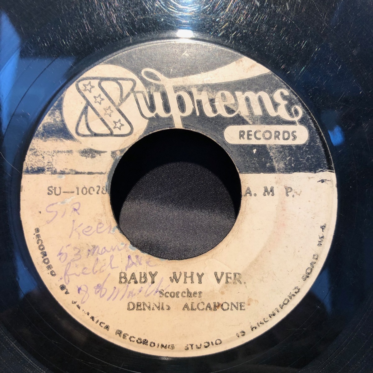 Dennis Alcapone Rhythm Rebels / Baby Why Version Tom Tom 7inch Supreme Records_画像3