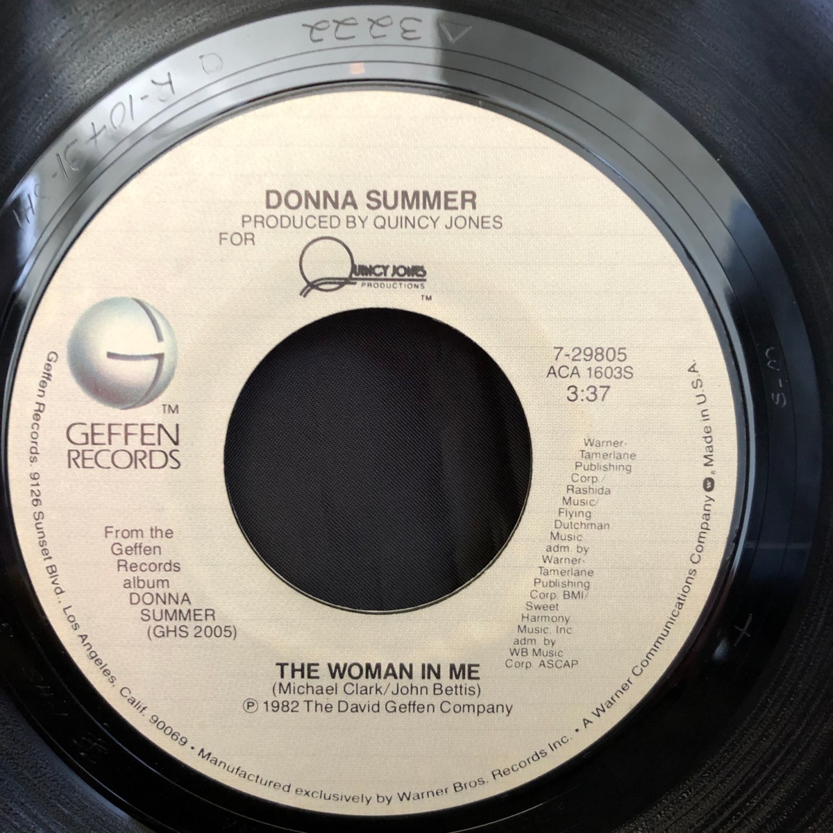 Donna Summer / The Woman In Me 7inch Geffen Records_画像1