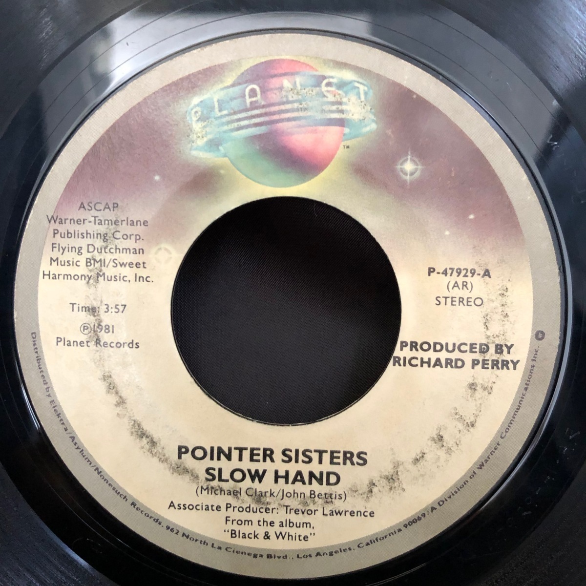 Pointer Sisters / Slow Hand 7inch Planet Records_画像1