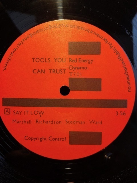 TOOLS YOU CAN TRAST / SAY IT LOW・A BLAZE OF SHAME LP Red Energy Dynamo_画像6