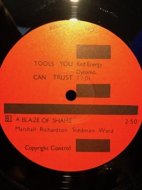 TOOLS YOU CAN TRAST / SAY IT LOW・A BLAZE OF SHAME LP Red Energy Dynamo_画像3