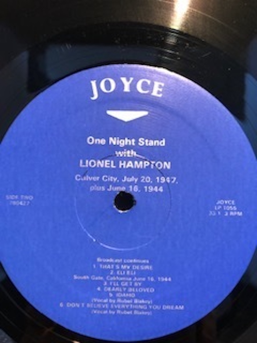 ONE NIGHT STAND with LIONEL HAMPTON　LP JOYCE_画像5