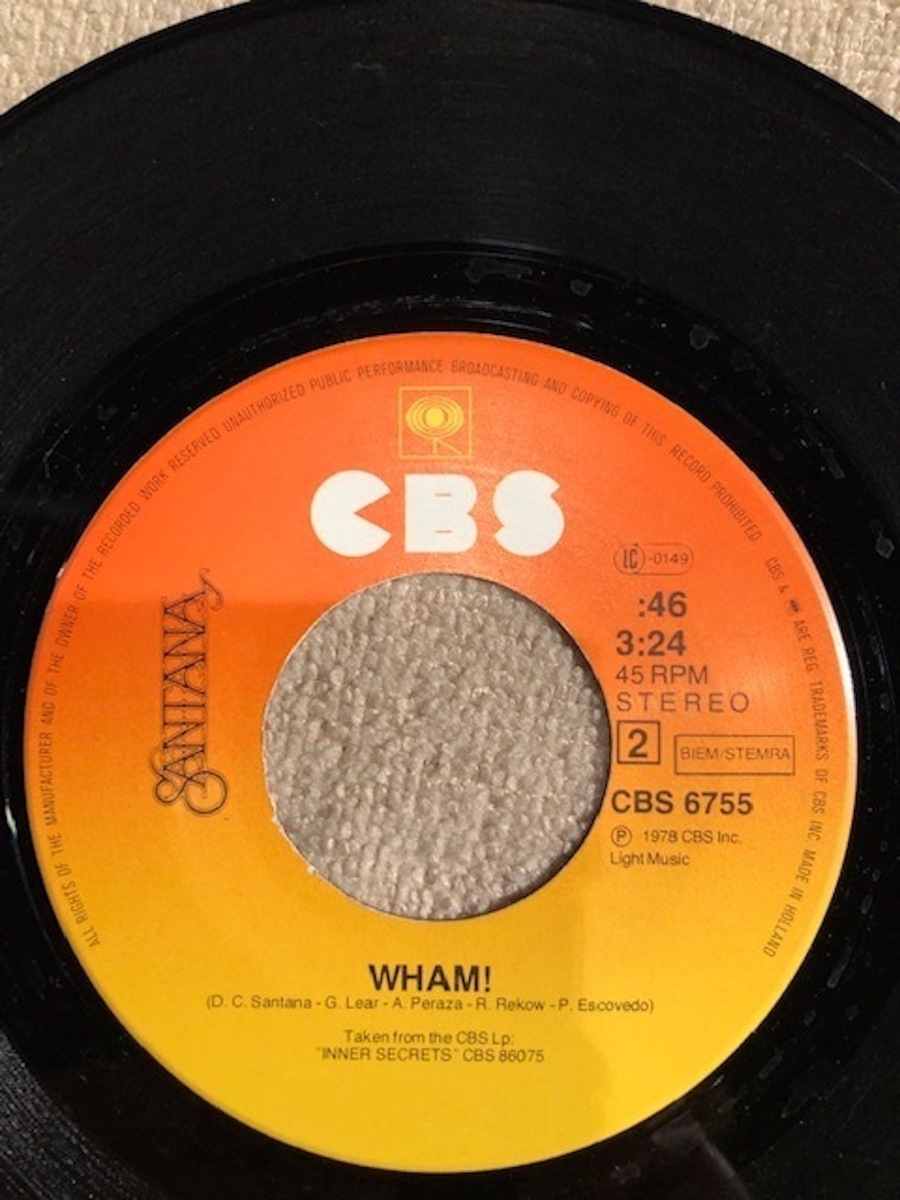 SANTANA / WELL ALL RIGHT 7inch CBS_画像4