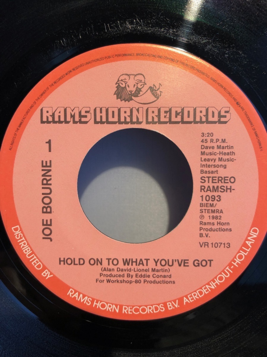 JOE BOURNE / hold on to what you've got 7inch RAMS HORN RECORDS_画像3