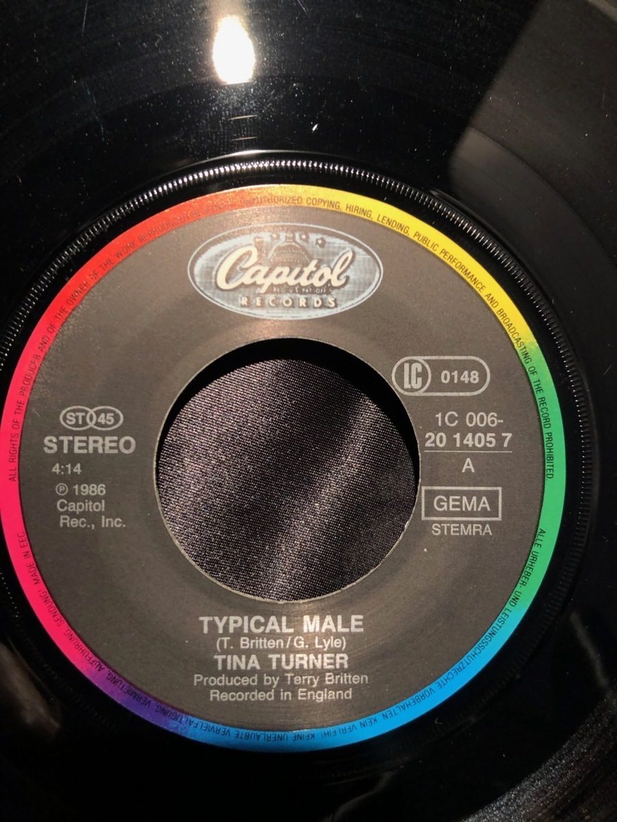 TINA TURNER / TYPICAL MALE 7inch CAPITOL RECORDS_画像2