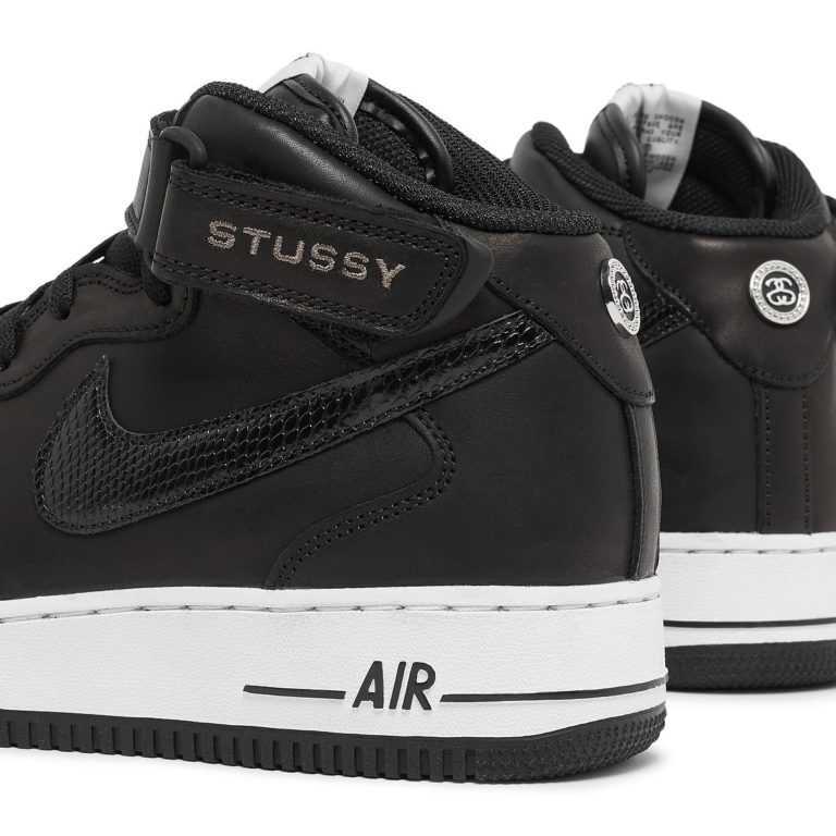  за границей стандартный * новый товар не использовался *27.5cm US9.5*STUSSY NIKE AIR FORCE 1 MID SP black AF1 Stussy Nike военно-воздушные силы mid черный чёрный 