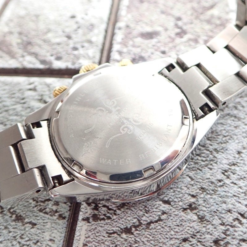 テクノス クロノグラフ TGM615 クォーツ 白文字盤 40mm メンズ 腕時計 TECHNOS_画像8