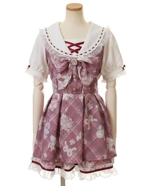 LIZ LISA リズリサ Sewing Bear柄 セットアップ レッド 新品・未開封 LIZ LISA リズリサ Sewing Bear柄 セットアップ レッド 新品・未開封