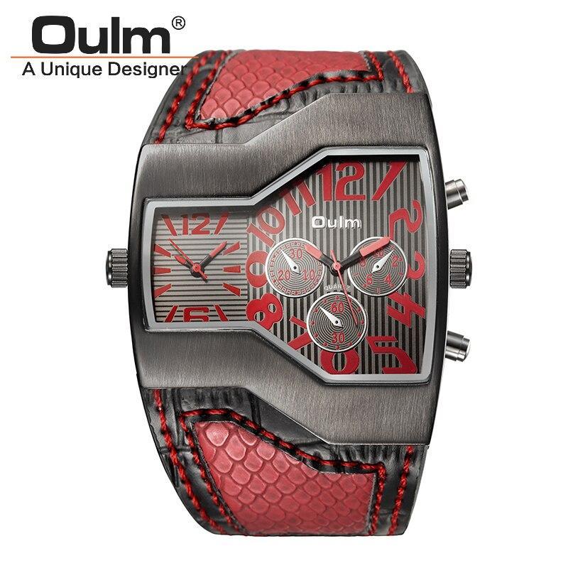 ※カラーセレクト※　Oulm 腕時計トップブランドの高級軍腕時計ユニークなデザイン複数のタイムゾーンの男性腕時計男性用時計_画像1
