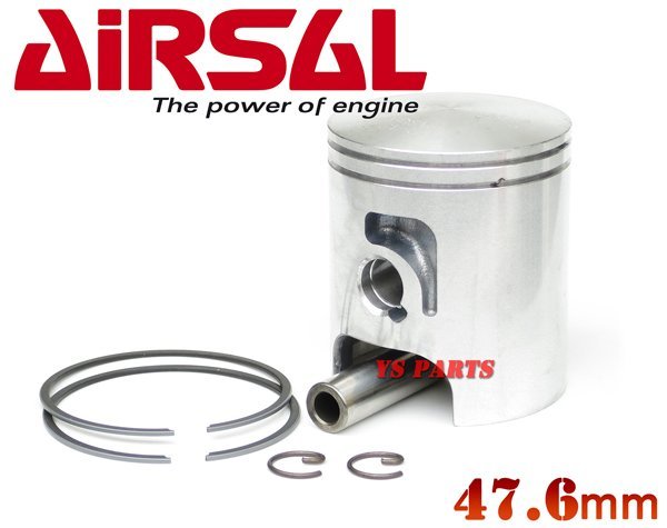 Airsal高品質47.6mmピストンSETジョグZ2ジョグCビーノBW'S50BJ【ピストンリング+ピストンピン+サークリップ付】