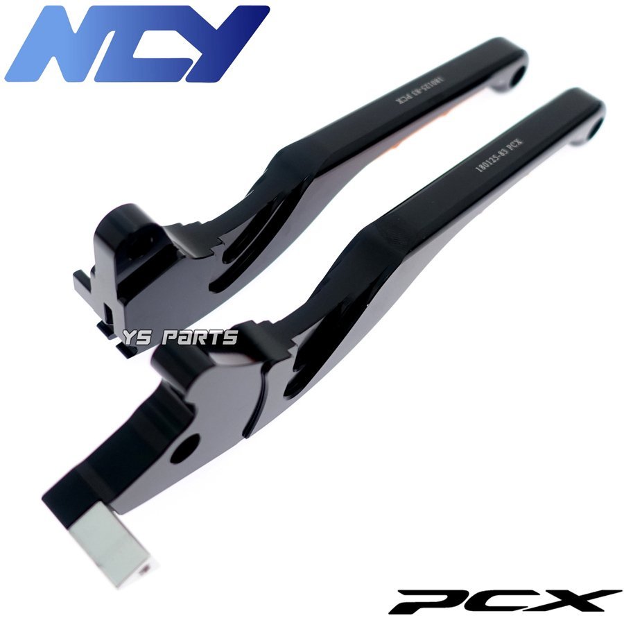 [NCY正規品]削出アルマイトブレーキレバー左右SET黒 PCX150[KF18-1000001-1239999/KF18-1310001-/KF30-1030001-][CNC切削加工]_画像2