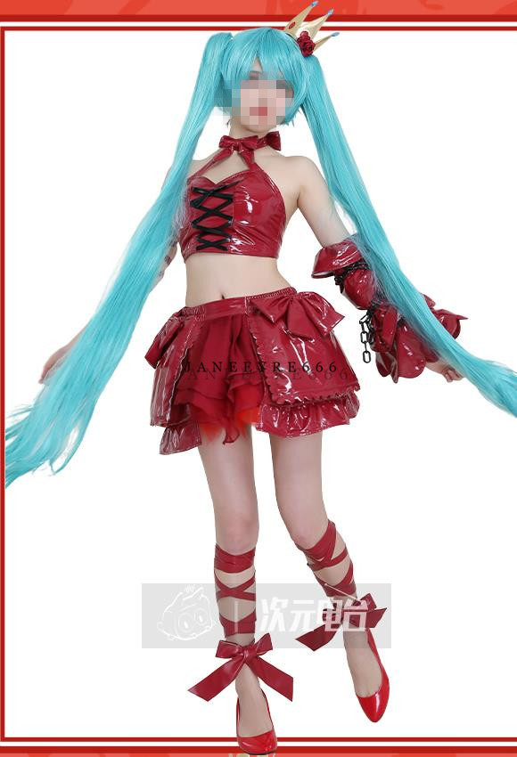 Yahoo!オークション - 初音ミク ワインレッドドレス PUスカート Yahoo!オークション - 初音ミク ワインレッドドレス PUスカート