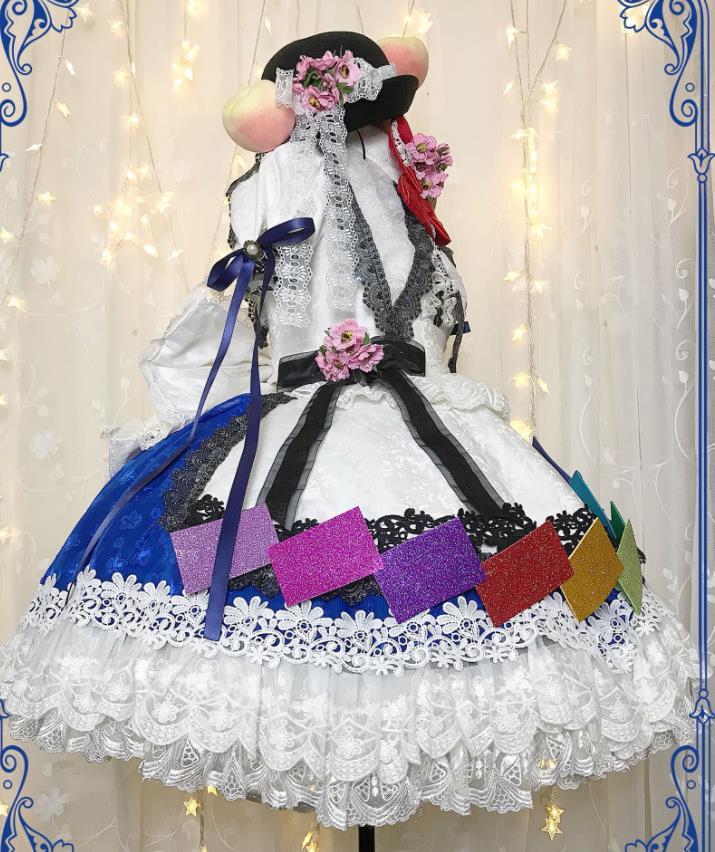 高品質生地 東方Project 比那名居天子コスプレ衣装風(ウィッグ 高品質生地 東方Project 比那名居天子コスプレ衣装風(ウィッグ