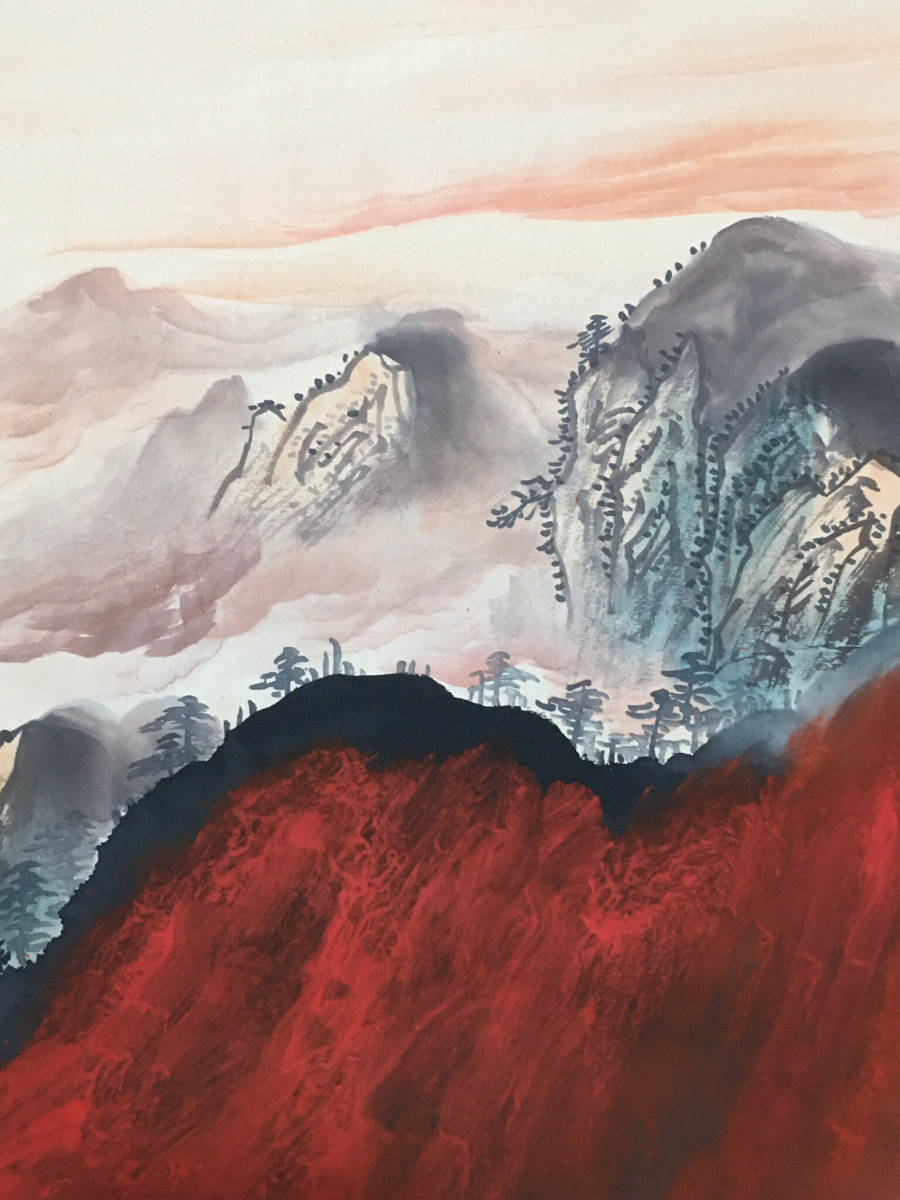 中国字画・四尺中堂画・張大千・山水画・宣紙】置物・古賞物・古 中国字画・四尺中堂画・張大千・山水画・宣紙】置物・古賞物・古
