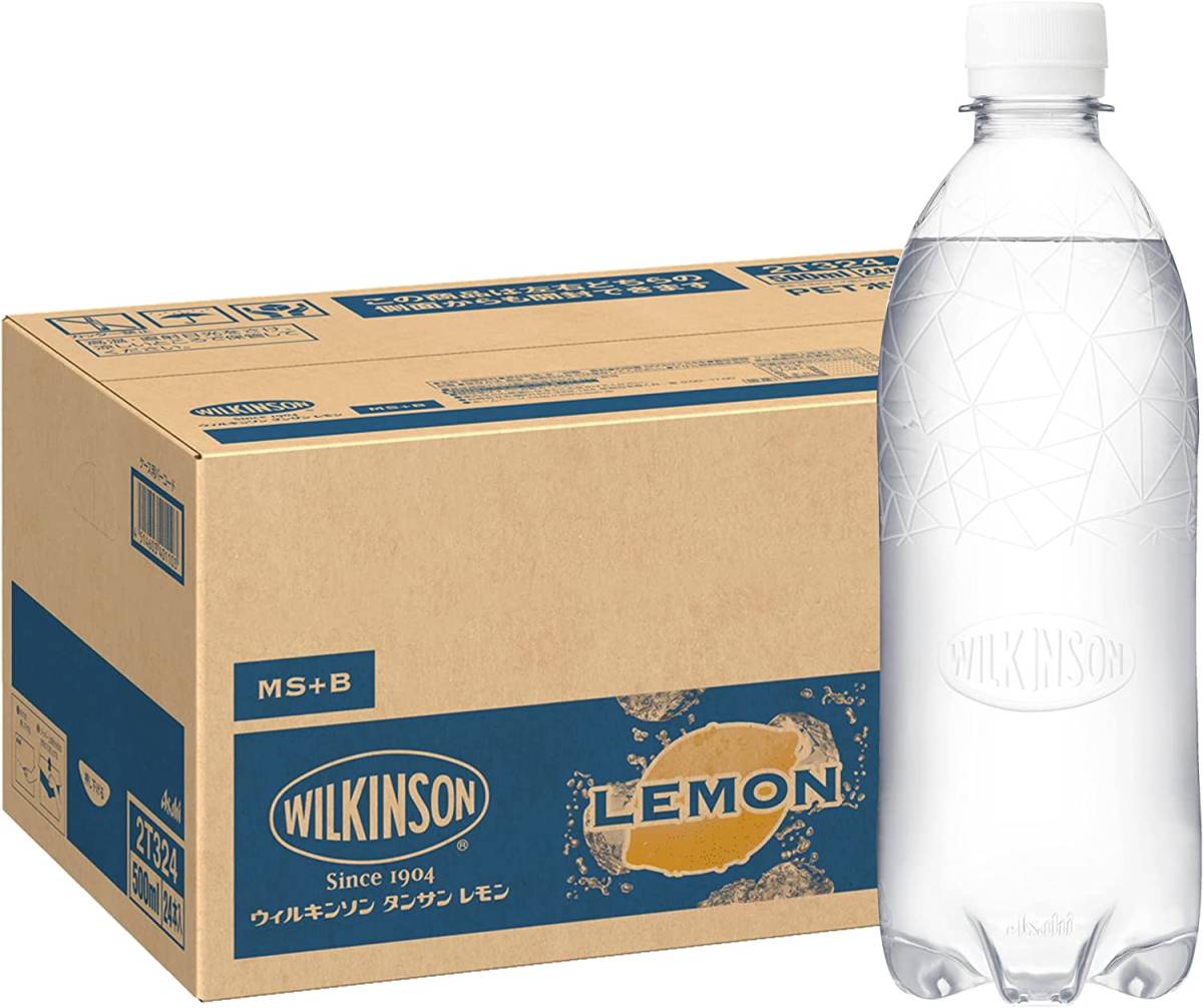 アサヒ飲料 MS+B ウィルキンソン タンサン レモン ラベルレスボトル 500ml×24本[炭酸水]_画像1