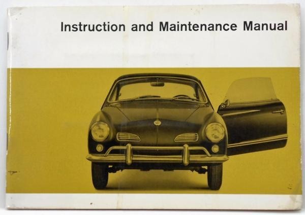 VW Karmann Ghia 1967 USA по инструкции Руководство по английскому английскому языку версии