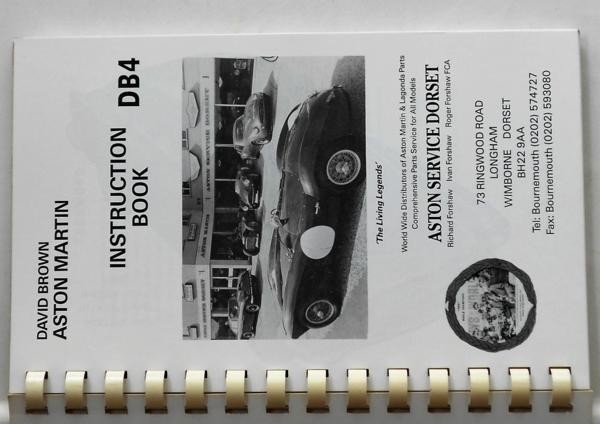 ASTON MARTIN DB4 SALOON Instruction book английская версия 