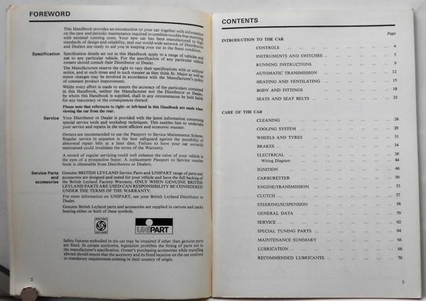 AUSTIN Morris 1300/1100 MK2 Driver's Handbook 英語版_画像2