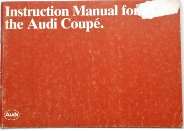 Audi COUPE 1982 owner's manual English version 