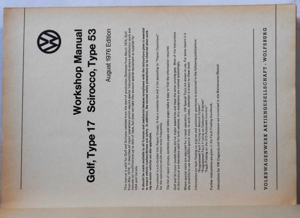 VW GOLF SCIROCCO Workshop Manual 英語版_画像2