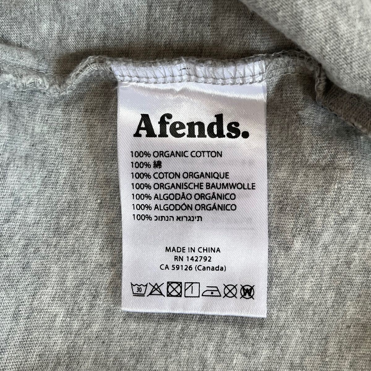 Afends. SOCIETYライトグレー 半袖Tシャツ 男女兼用 メンズ レディース ユニセックス ロゴ シンプル