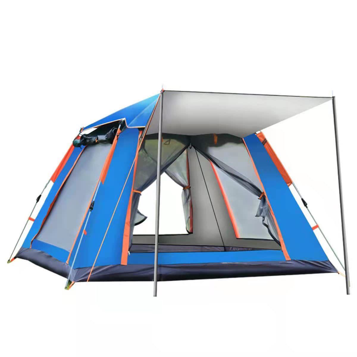 【新品】 テント 2~4人用 ワンタッチテント 簡単設営 前室付き UVカット 防水  アウトドア用品 キャンプ 防風 海 プール