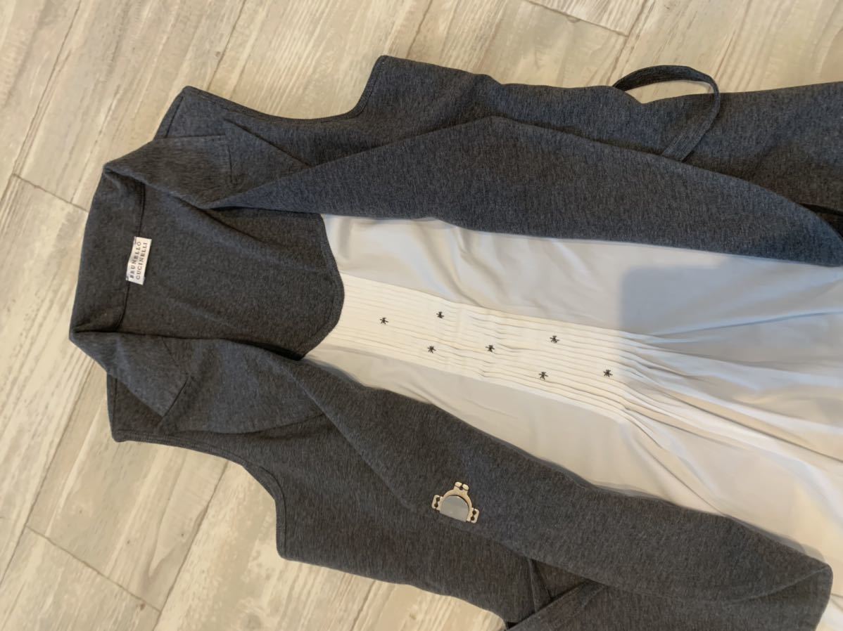 Brunello Cucinelli グレー ベスト付きトップス ブルネロクチネリ