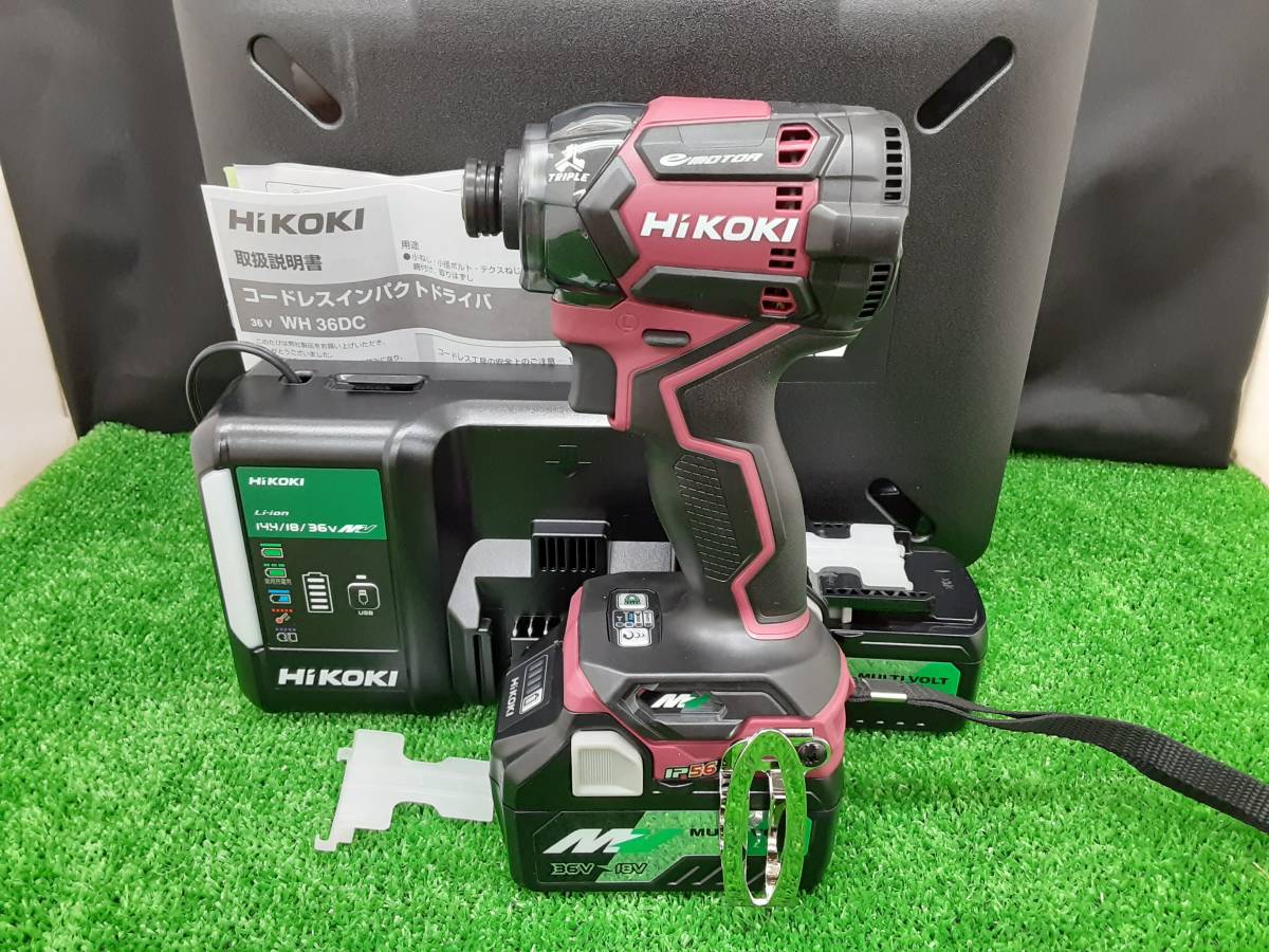 HiKOKI ハイコーキ インパクトドライバ フレアレッド 充電器 WH36DC ケース付 充電池1個 Cランク