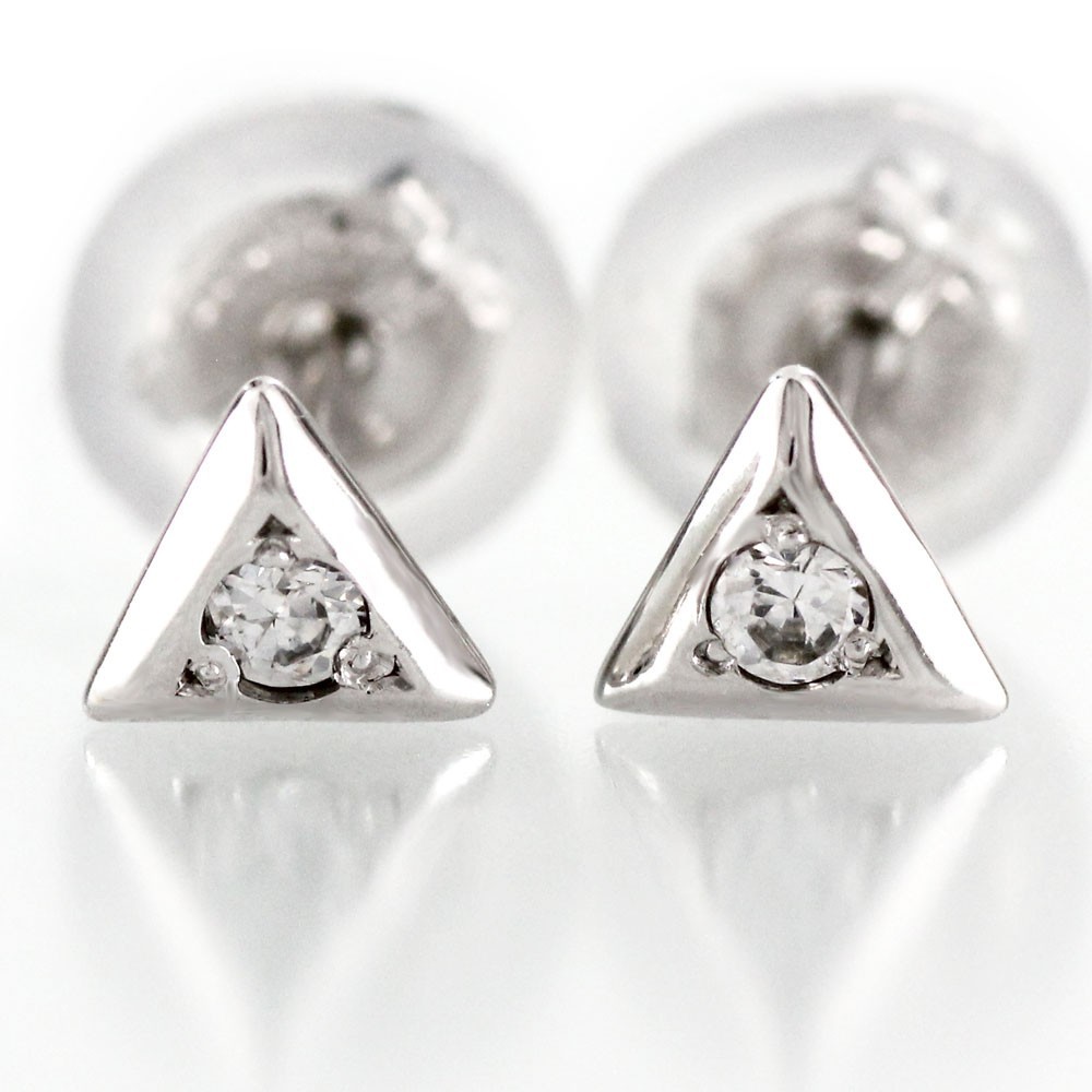 ダイヤモンド ピアス 一粒 ゴールド トライアングル 三角 ダイヤモンド ピアス 一粒 ゴールド トライアングル 三角