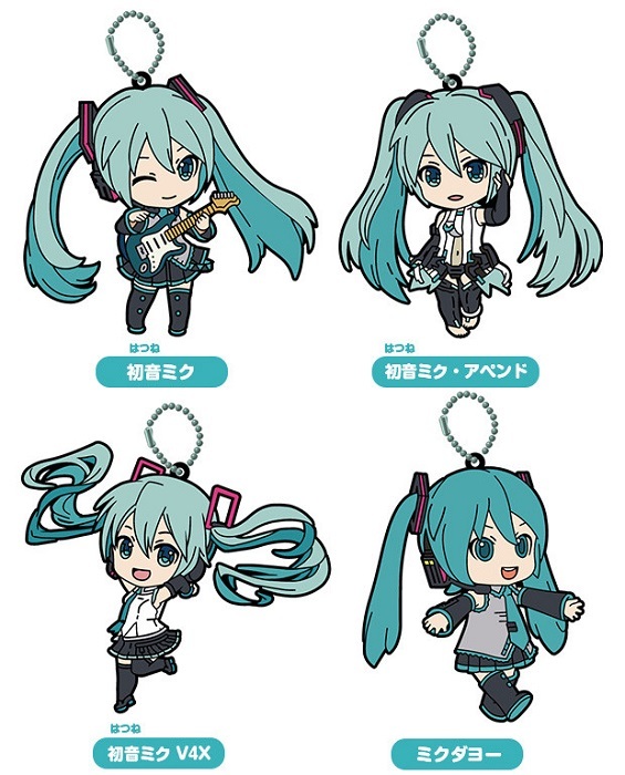 初音ミク ねんどろいど ぷらす ラバーキーチェーン 全4種 セット 初音