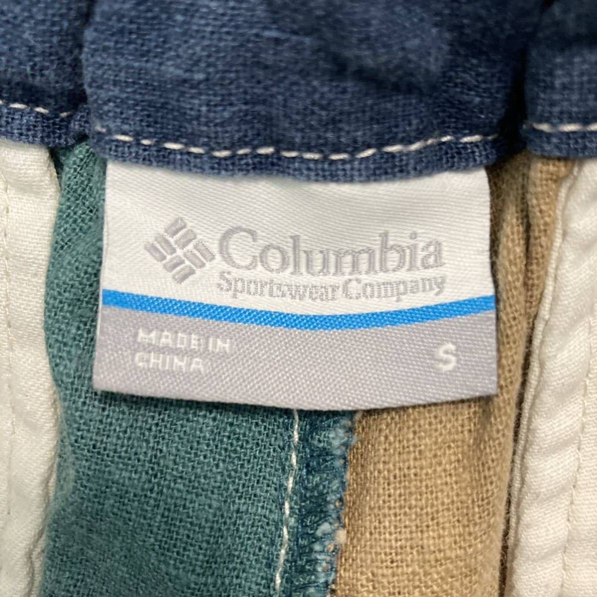 Columbia コロンビア メンズ ハーフ クライミングパンツ ズボン 麻 コットン ブルー グリーン ベージュ Sサイズ アウトドア 夏 速乾