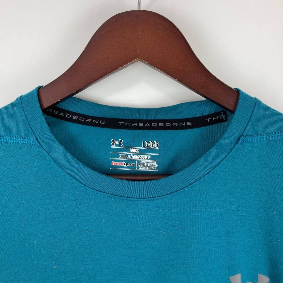 大きいサイズ UNDER ARMOUR アンダーアーマー メンズ 半袖 Tシャツ トップス 無地 ブルー グリーン Lサイズ スポーツ アウトドア ウェア_画像4