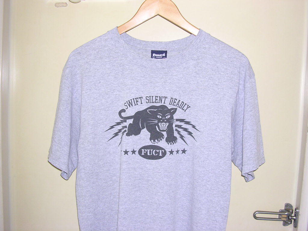 90s USA производства факт FUCT SWIFT SILENT DEADLY футболка M серый vintage old