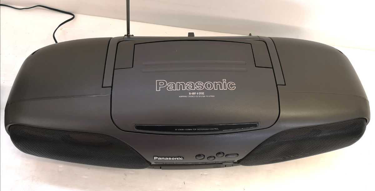 J20F0889/Panasonic パナソニック RX-DT909 リモコンあり バブルラジカセ コブラトップ CD カセット ジャンク_画像2