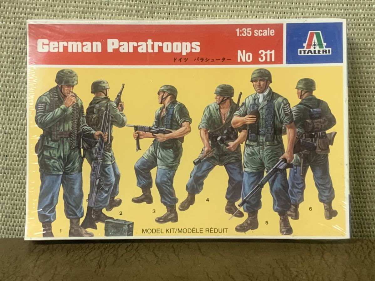 06035 Italeri No. 311 1/35 German Paratroops イタレリ ドイツ パラシューター フィギュアセット シュリンクパック未開封品 降下猟兵_画像1