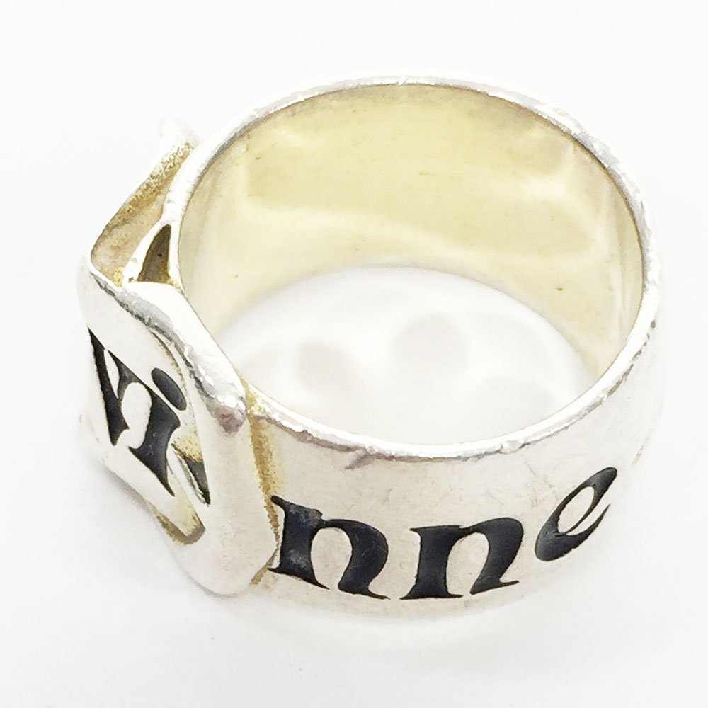 ◆VIVIENNE WESTWOOD ヴィヴィアンウエストウッド BELT RING ベルトリング XS 9-10号メンズ レディース シルバー925 ゴールド 6BC/85301_画像4