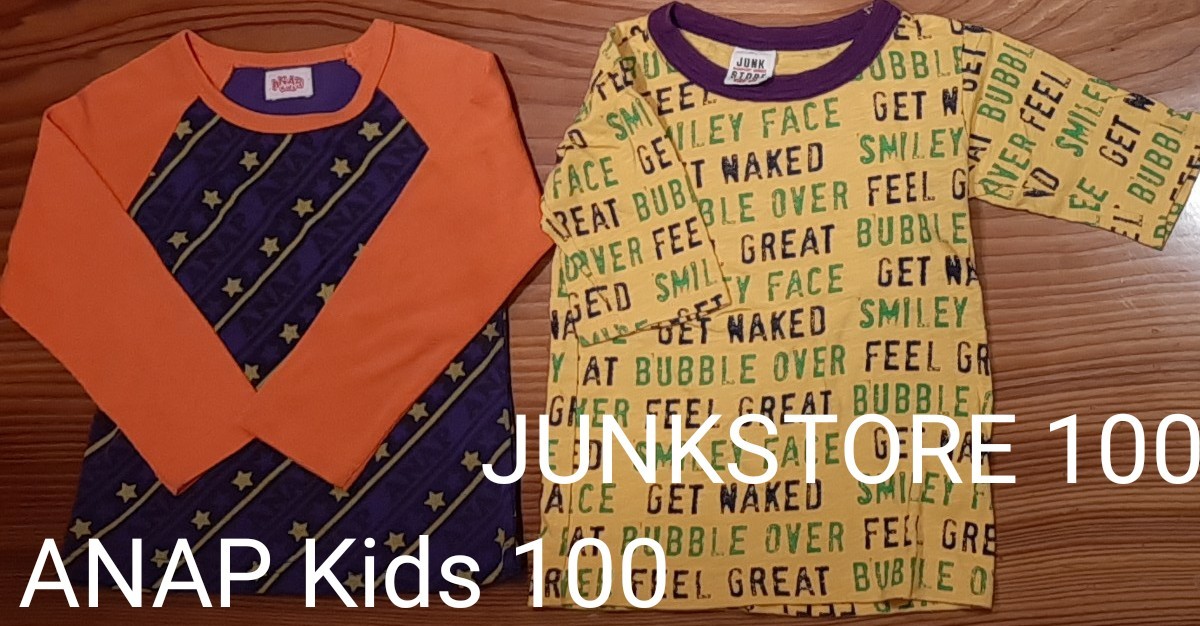 100 ANAP Kids JUNKSTORE 長袖Tシャツ ロンT 五分丈Tシャツ セット