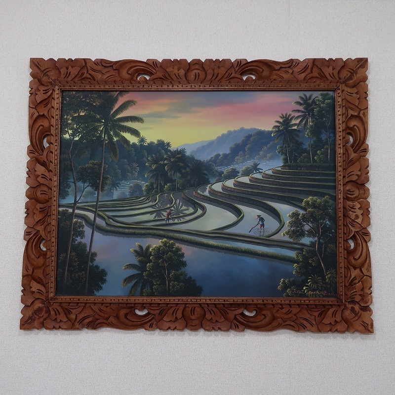  rice terrace. .Water Space Kutut Suah work 100X80 water Space [ burr picture burr art ]YSA-240653