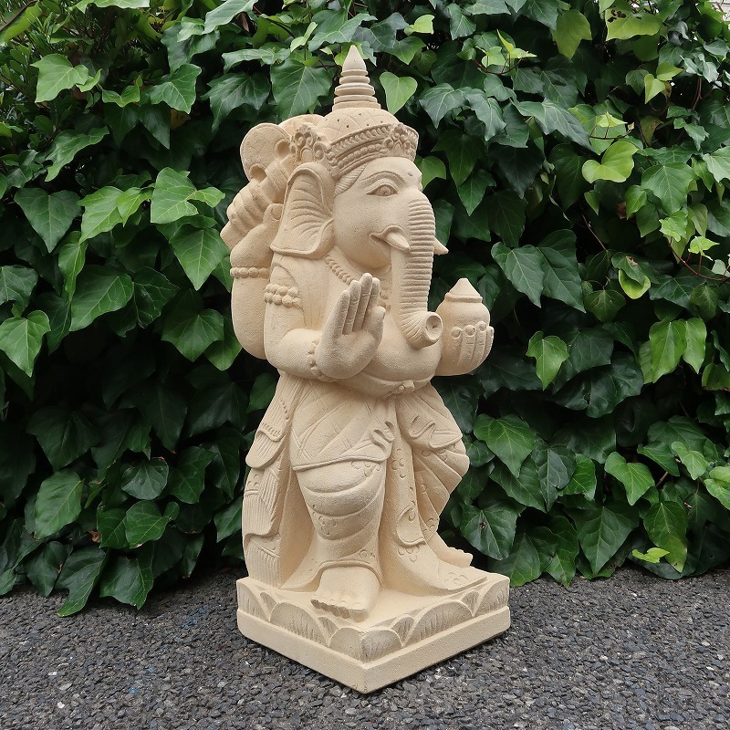 ガネーシャ石像 立像78cm パラスストーン【ガネーシャの置物 オブジェ 夢をかなえるゾウ ヒンドゥー教の神様】YSA-250634_画像2