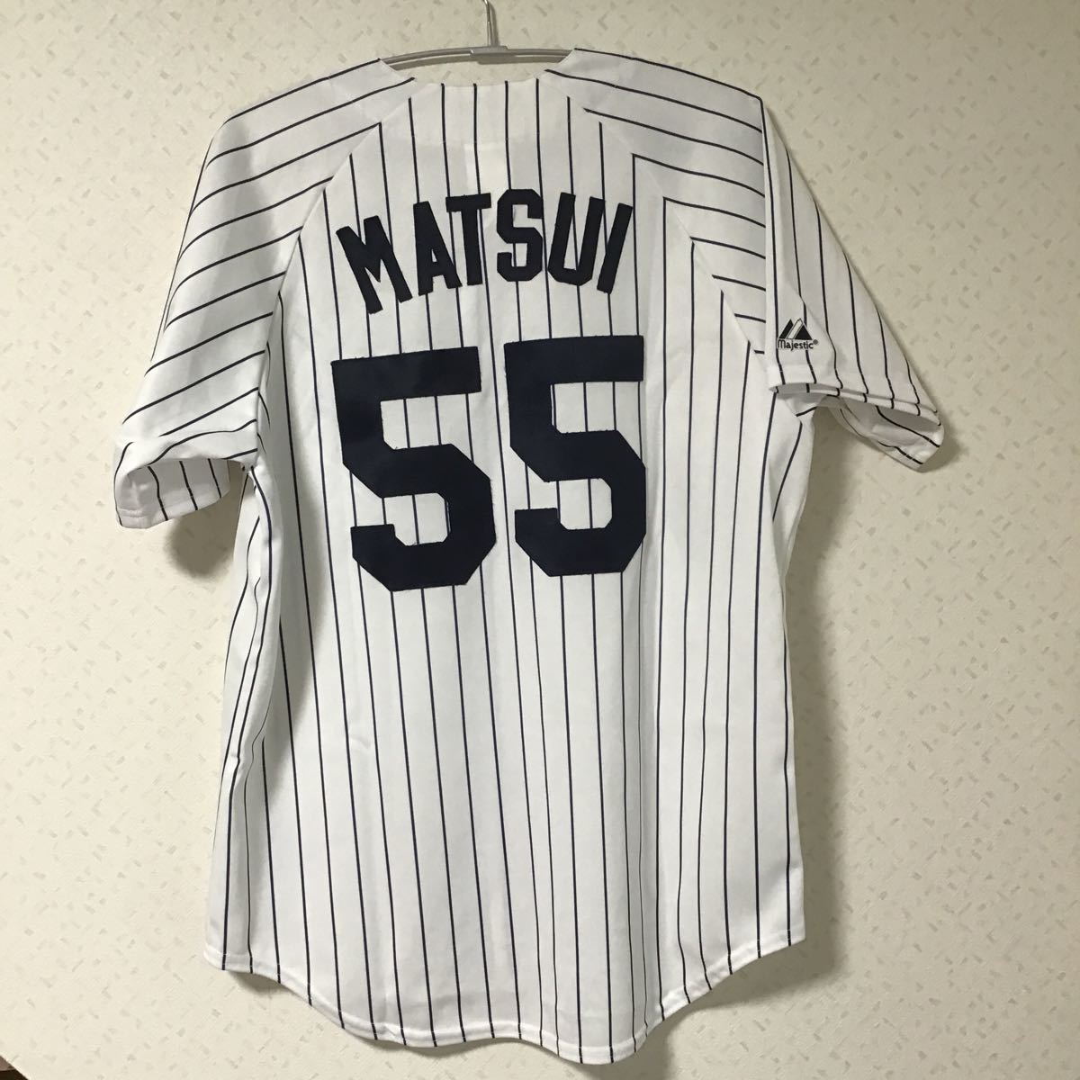 希少】majestic MLBヤンキース 松井秀喜 ユニフォーム NYC白 無料発送