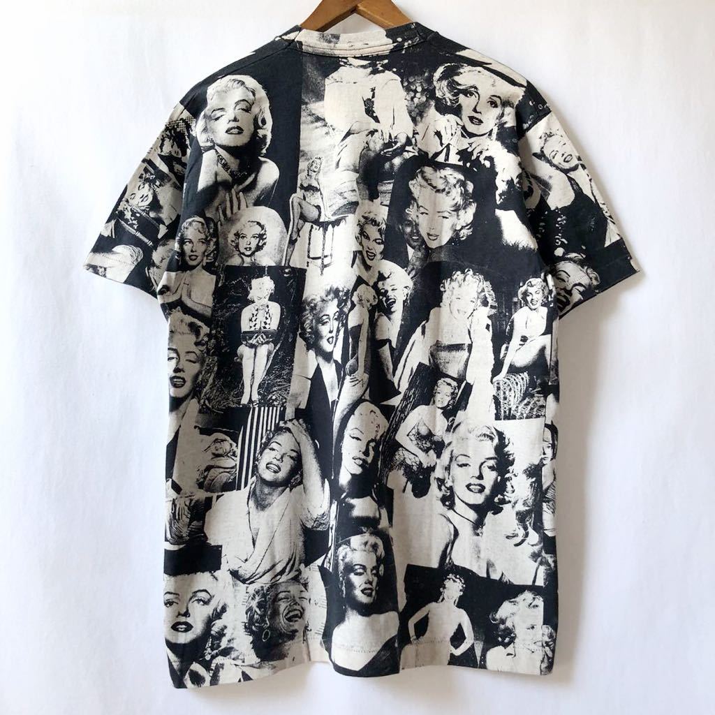 90s EDWARDS TEEZ? Marilyn Monroe フルプリント Tシャツ L USA製 ビンテージ 90年代 マリリンモンロー オーバープリント オリジナル_画像3
