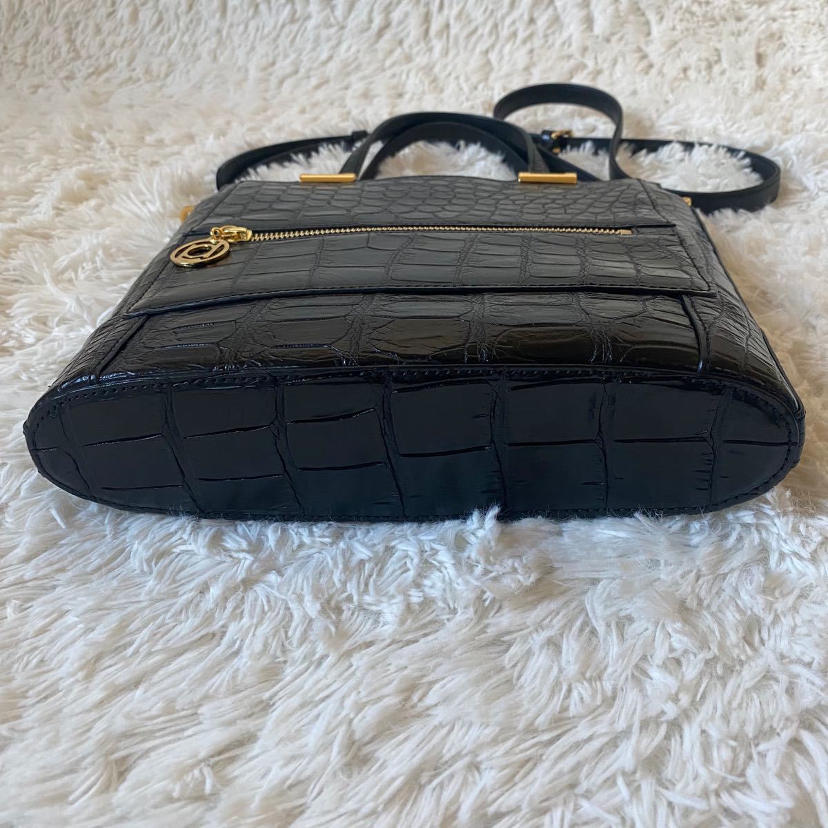 BEAUGRAND 本革 クロコダイル 2way ショルダーバッグ ハンドバッグ