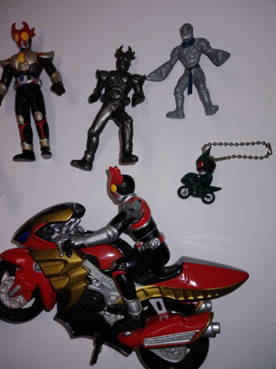 仮面ライダーアギト シャイニングフォーム フィギュア等×6個セット まとめ ソフビ/バイク/キーホルダー　ギルス、トータスロード 2001_画像4