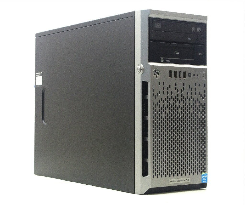 hp ProLiant ML310e Gen8 v2 Xeon E3-1220 v3 3.1GHz 8GB 300GBx4台(SAS2.5インチ/6Gbps/RAID6構成) DVD+-RW Smart Array P420