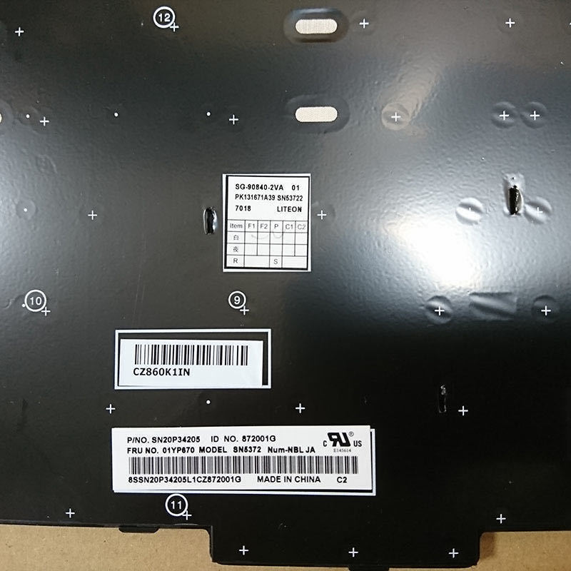 Lenovo ThinkPad E580 L580 等用 01YP670 日本語キーボード 用キートップ＆パンタグラフ
