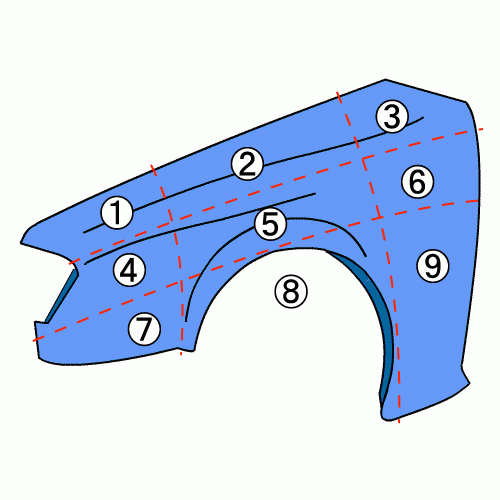 レガシィ CBA-BPE 左フロントフェンダーパネル　3M4 63940_画像4