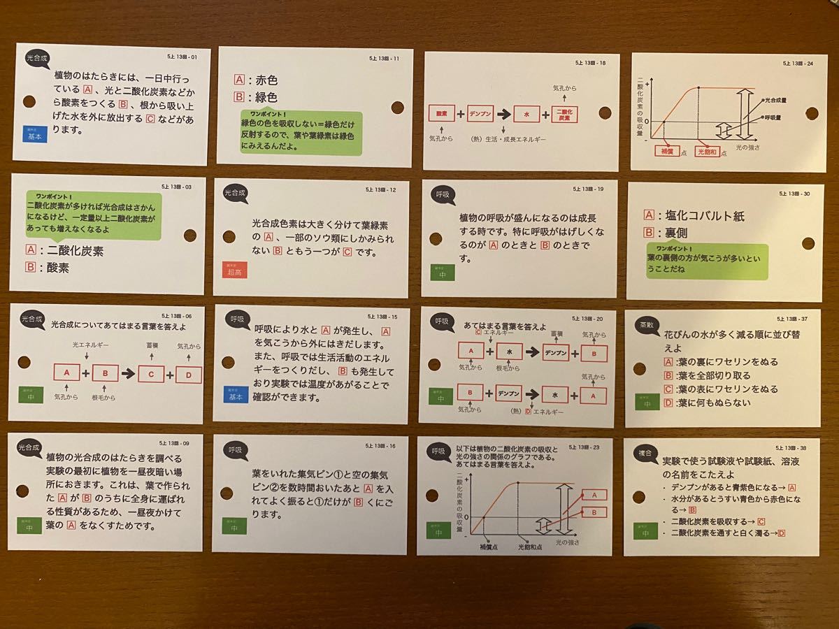 中学受験)【5年上 理科 第11~13回】暗記カード 予習シリーズ 中学受験)【5年上 理科 第11~13回】暗記カード 予習シリーズ