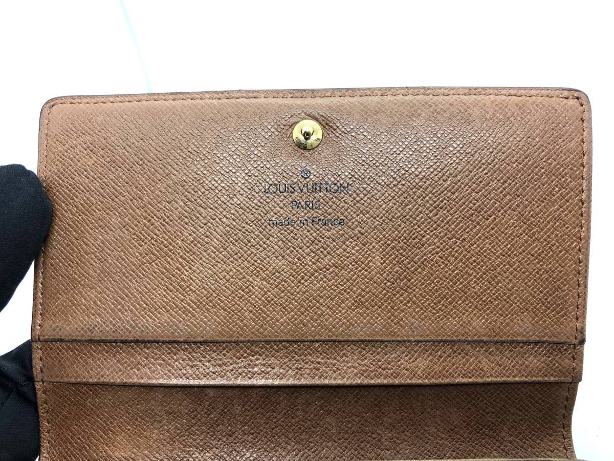 外観美品 Louis Vuitton ルイ・ヴィトン 二つ折り財布 ポルト モネ ビエ トレゾール モノグラム M61730
