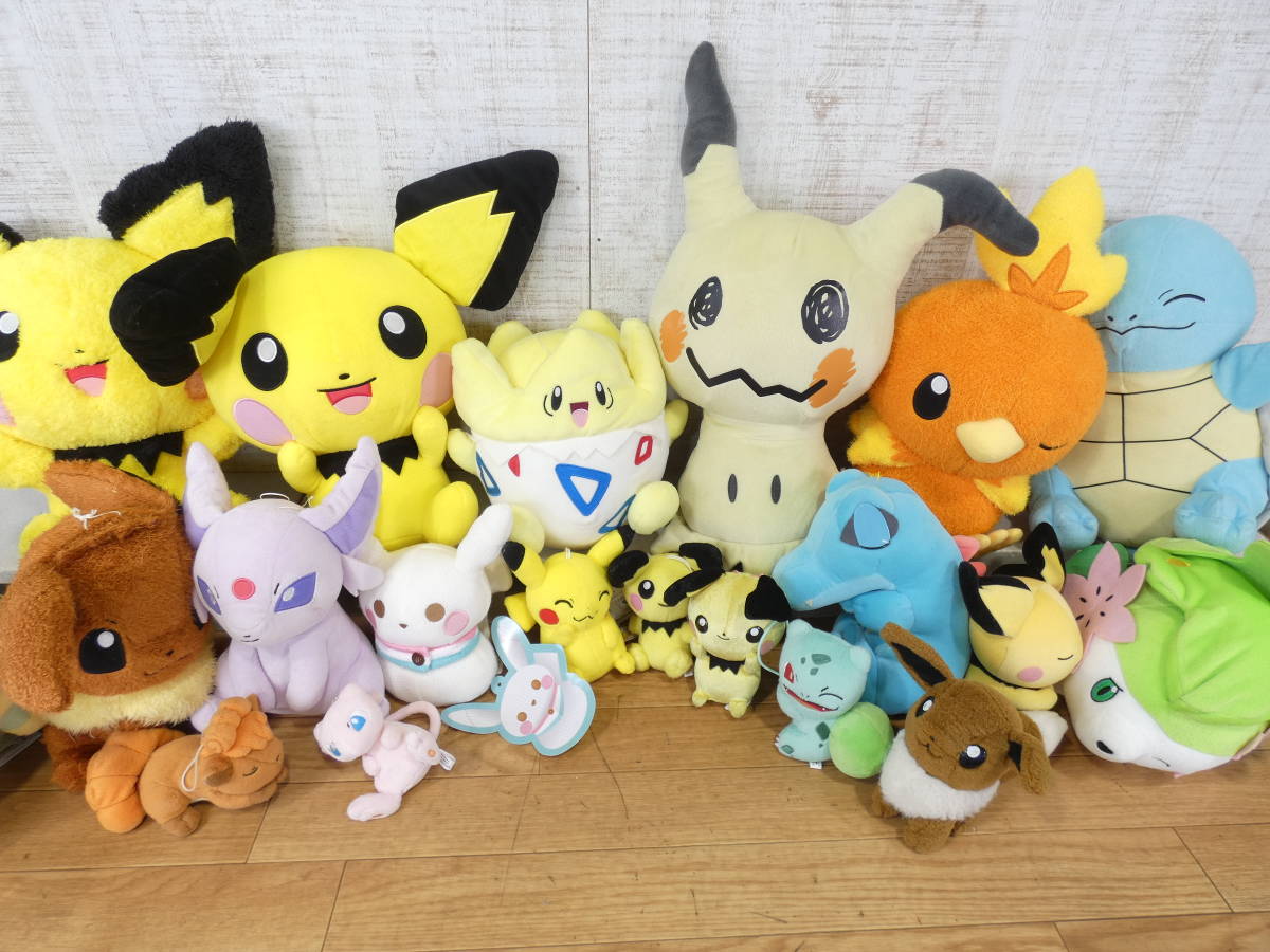 △ポケモン ぬいぐるみ マスコット 19点まとめて ピチュー/イーブイ